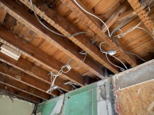 electrical wires and support beams